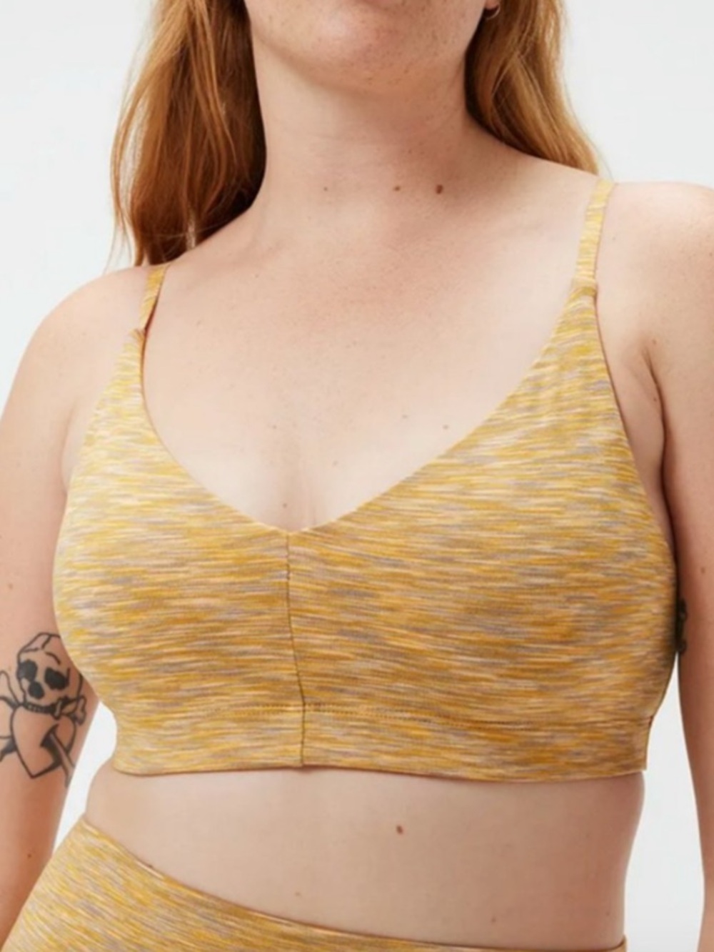 Outdoor Voices Flow Bralette Sports Bra in Sunset- Heather Yellow Sz Medium